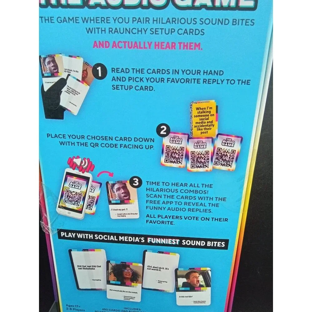 The Audio Game  Social Medias Funniest Sound Bites  450 Cards  For Ages 17+  By